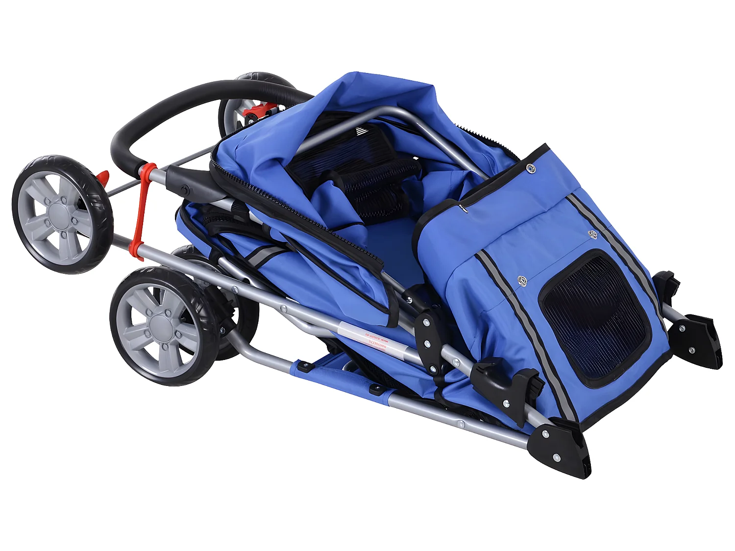 Cochecito para perro y gato azul 75x45x97 cm PawHut