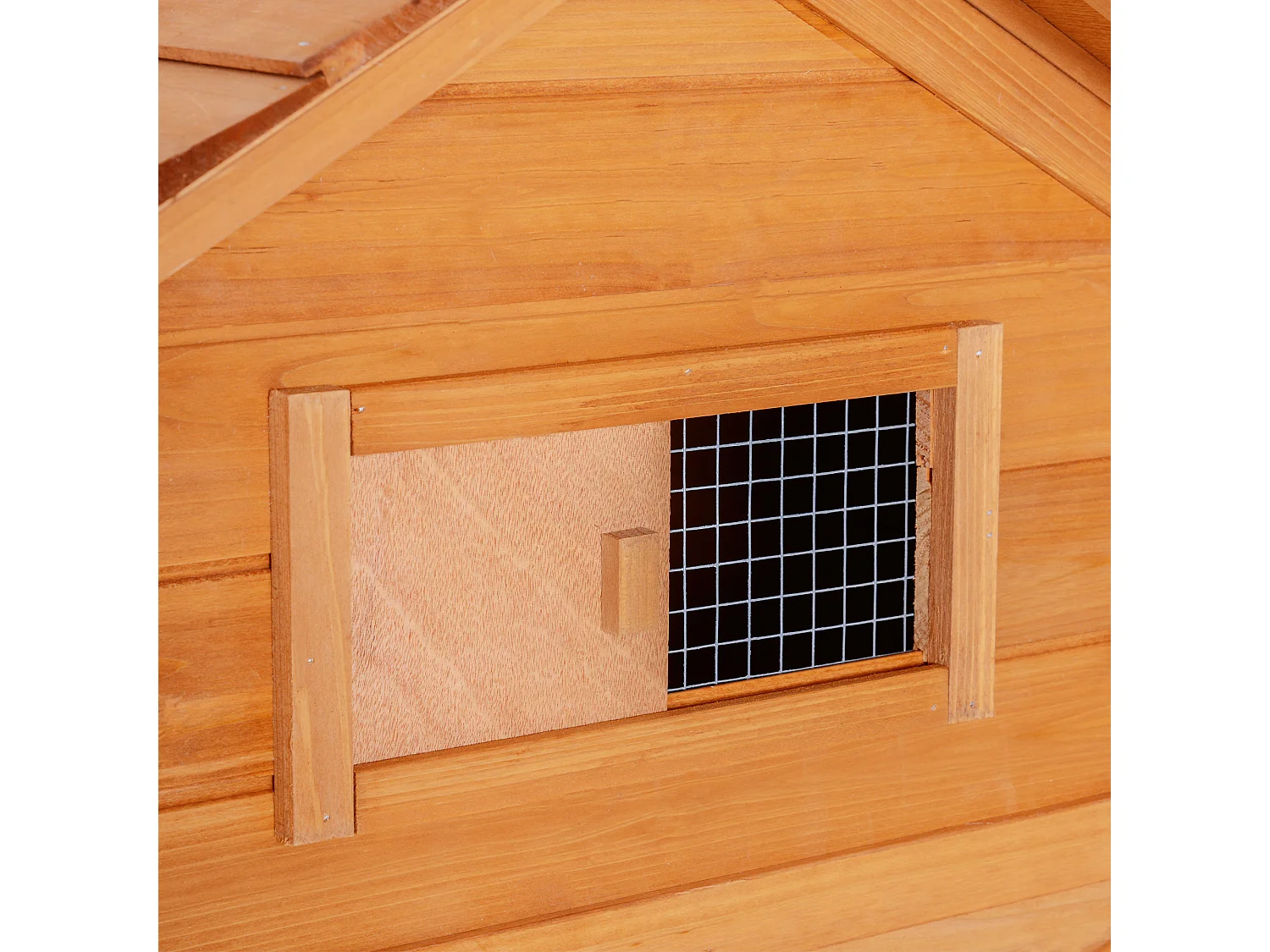 Gallinero de madera exterior madera natural 210x90x130 cm PawHut