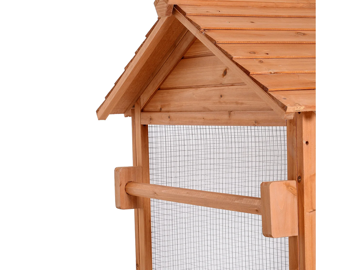 Gallinero de madera exterior madera natural 210x90x130 cm PawHut