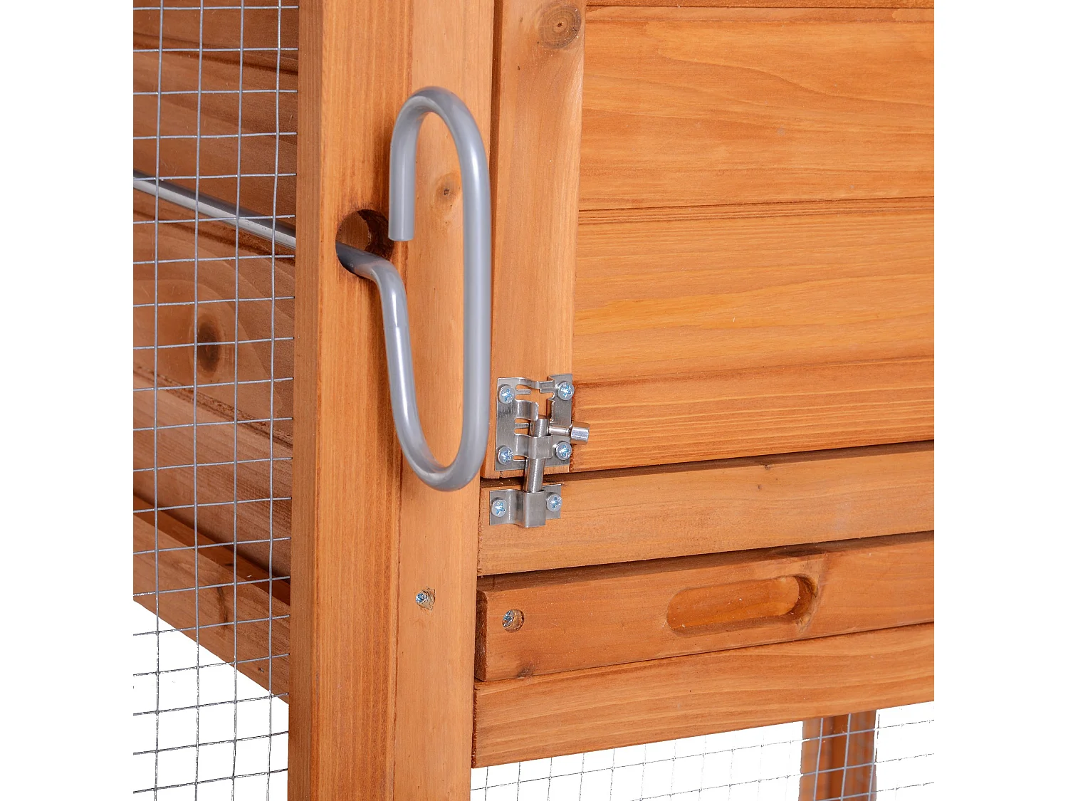 Gallinero de madera exterior madera natural 210x90x130 cm PawHut