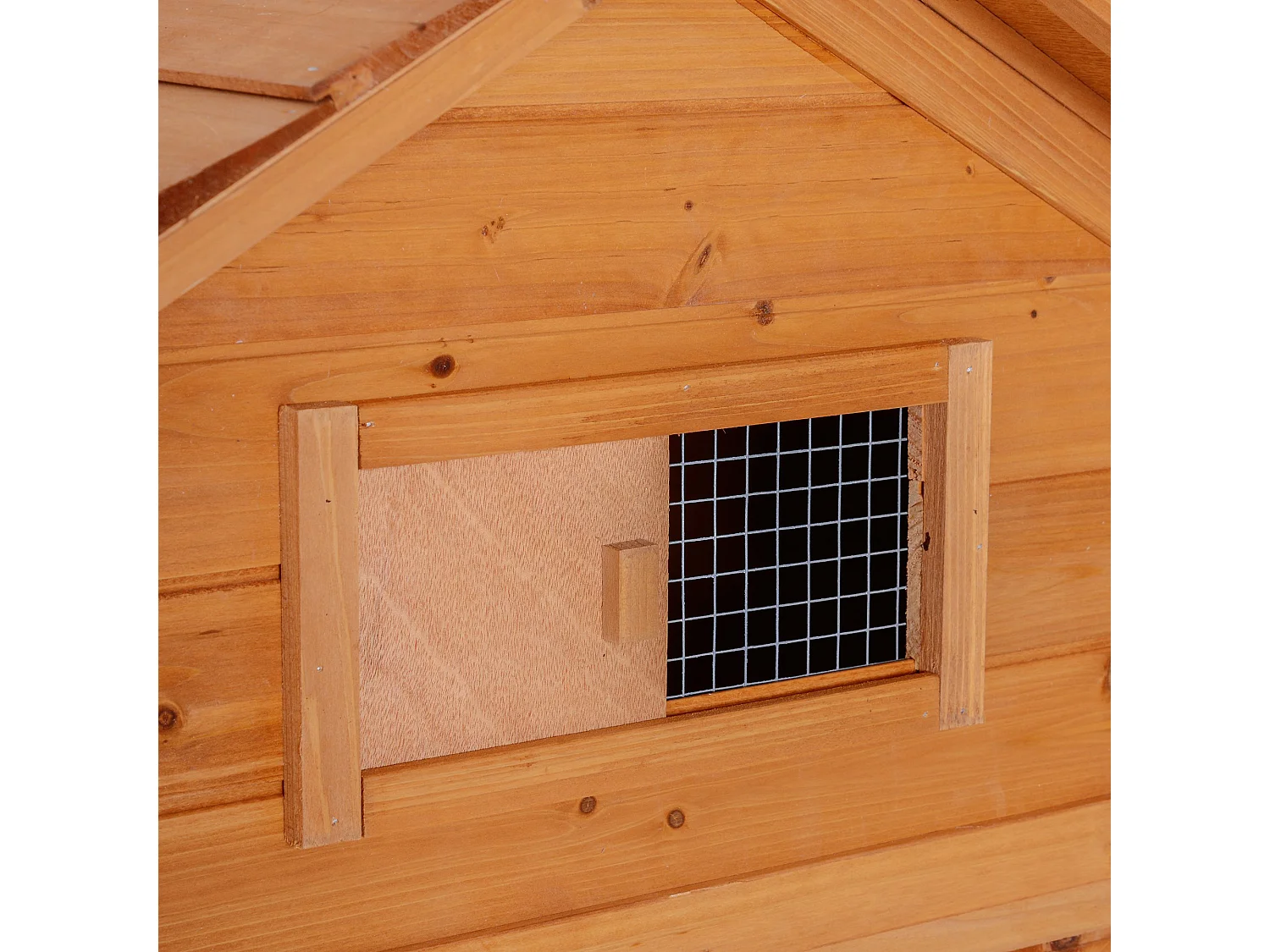 Gallinero de madera exterior madera natural 210x90x130 cm PawHut