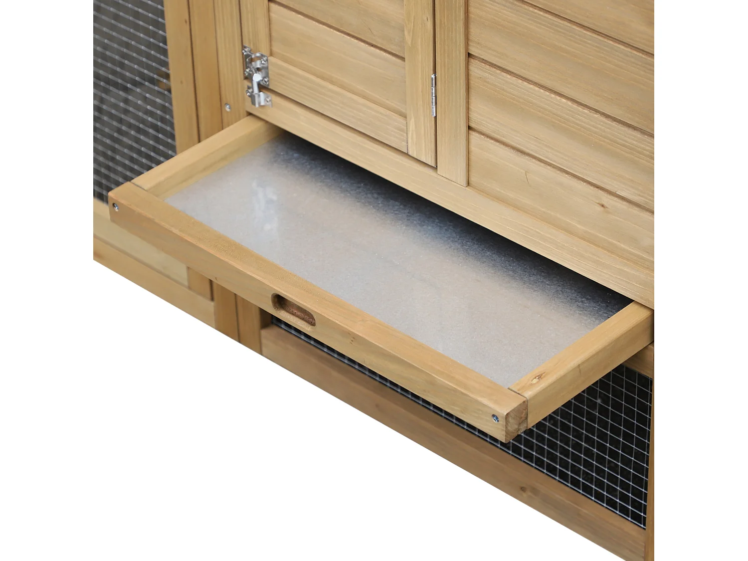 Gallinero de jardín madera natural 150.5x54x87 cm PawHut