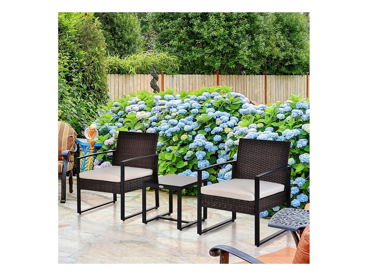 Conjunto de muebles de jardín marrón 63x57x76 cm Outsunny