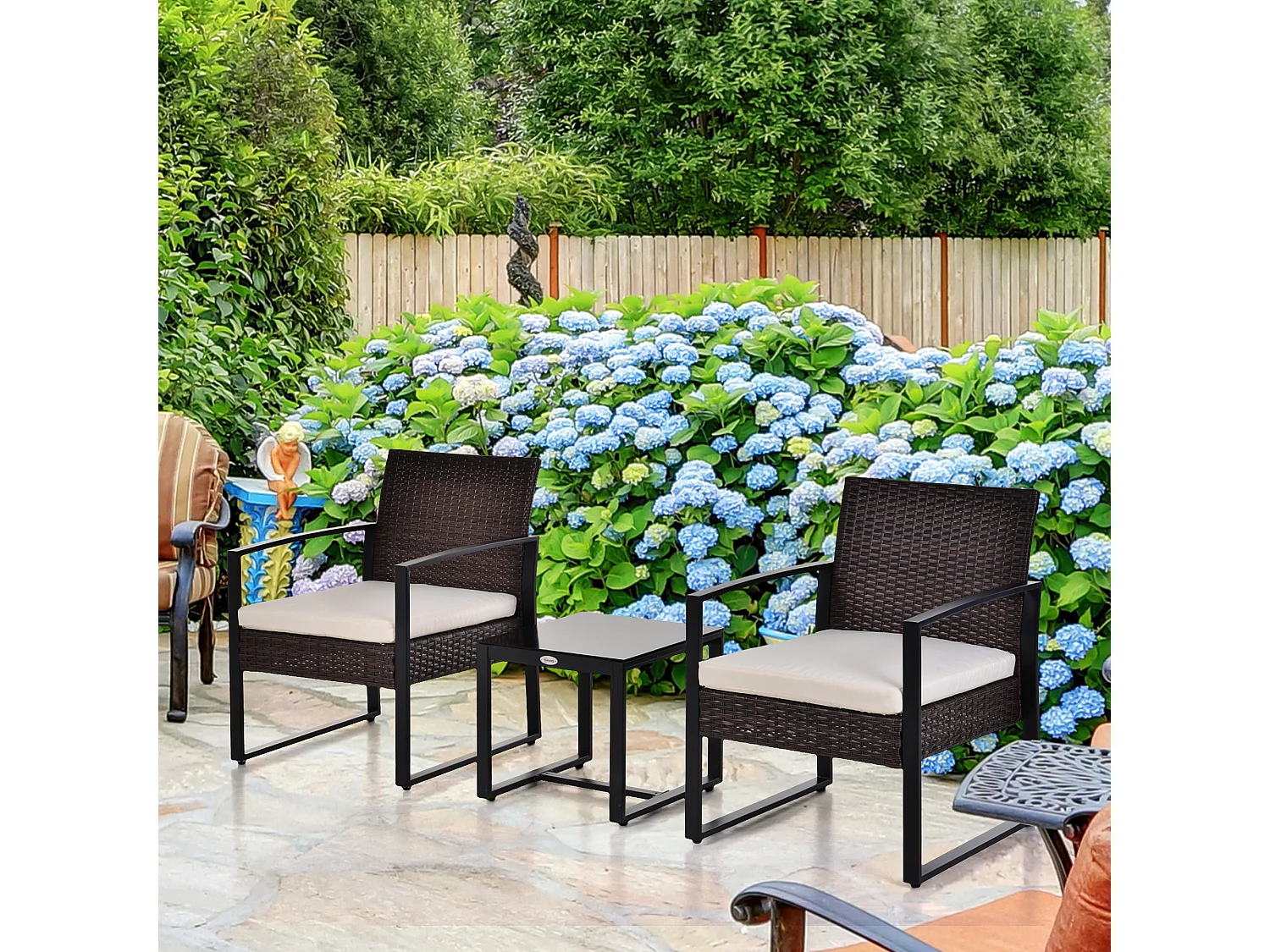 Conjunto de muebles de jardín marrón 63x57x76 cm Outsunny