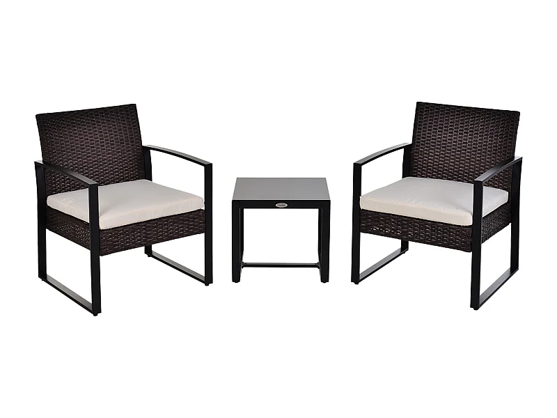 Conjunto de muebles de jardín marrón 63x57x76 cm Outsunny