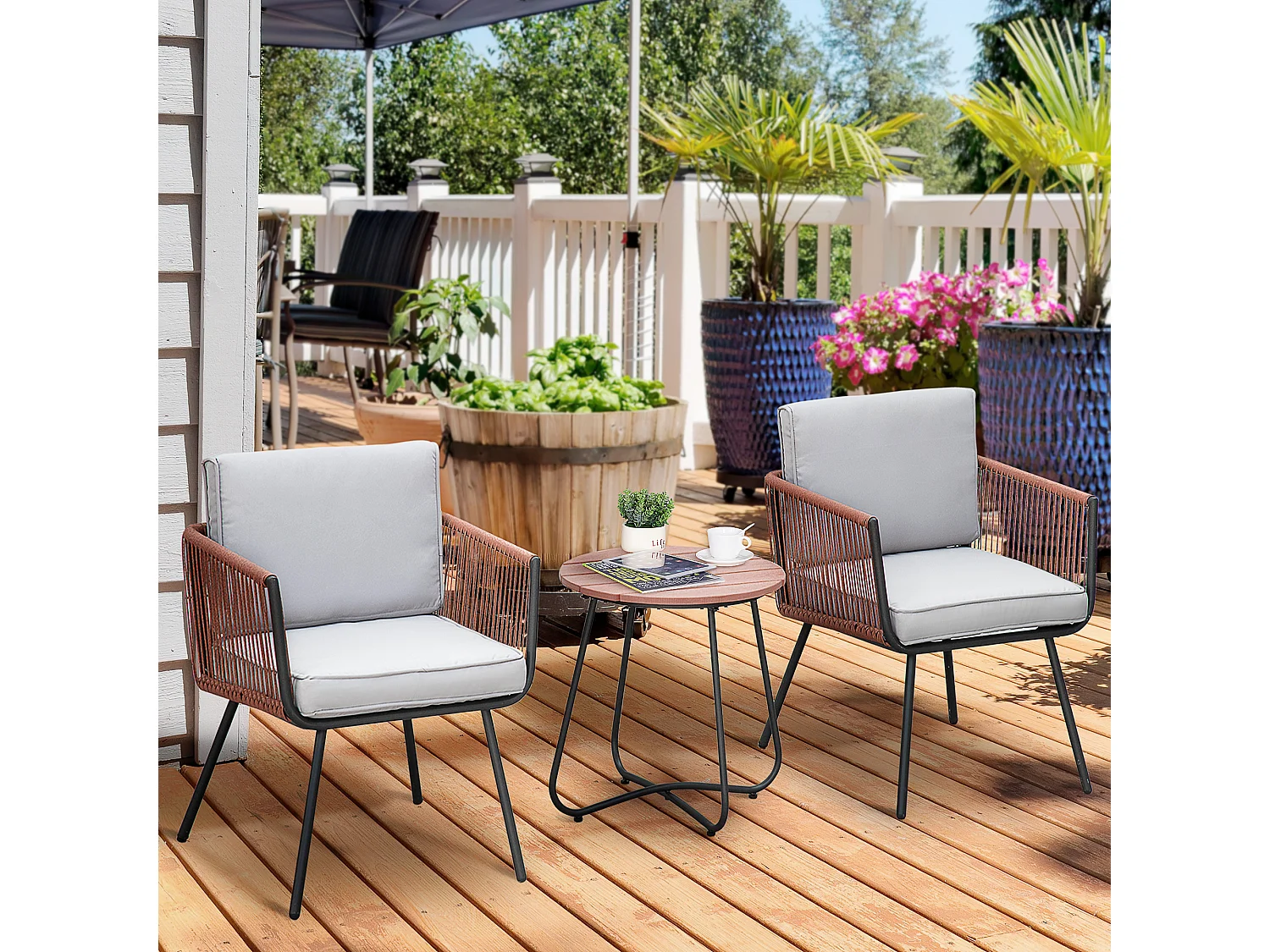 Muebles de ratán naranja 61x64x64 cm Outsunny