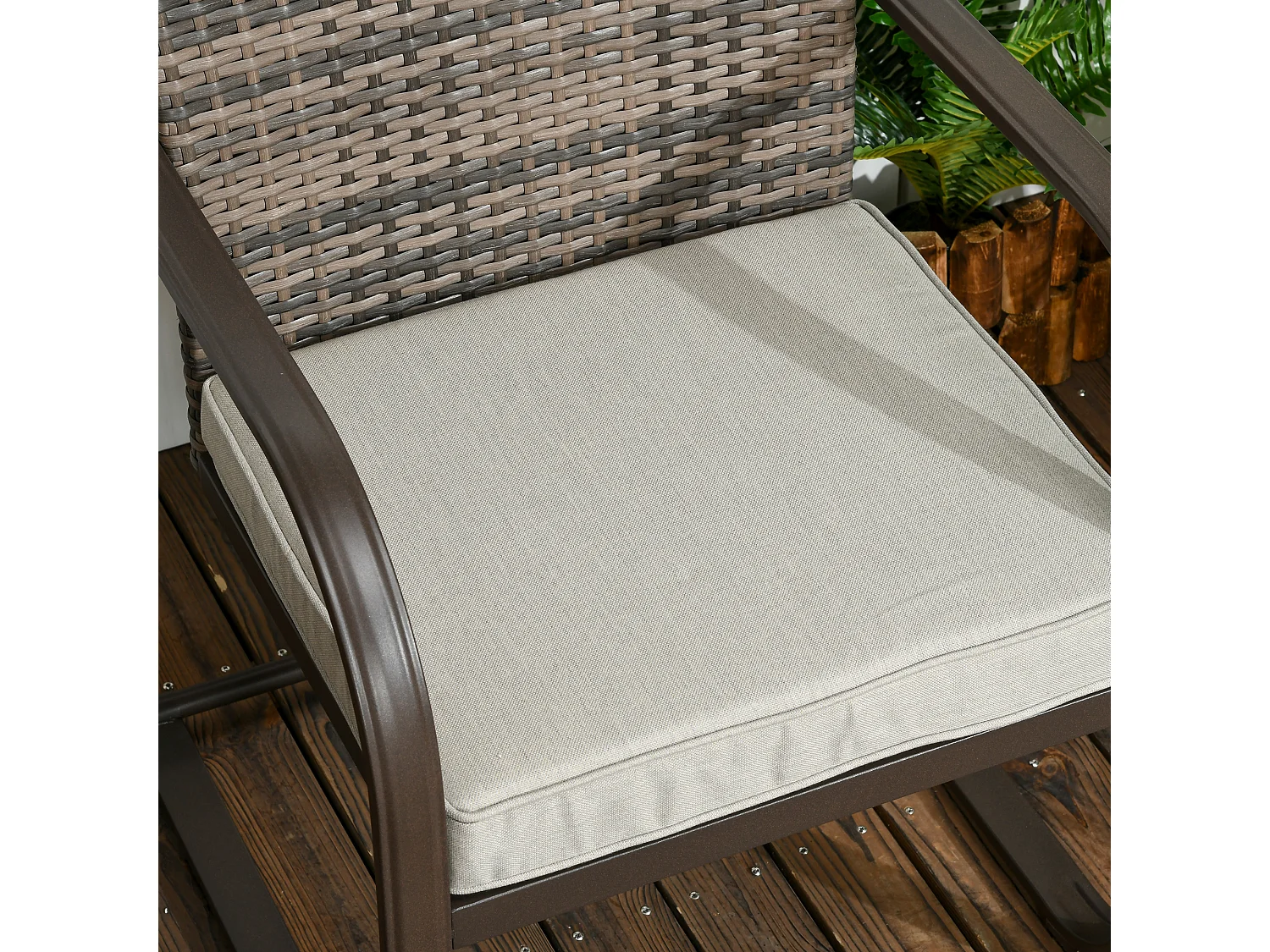 Muebles de ratán marrón 59x64x92 cm Outsunny