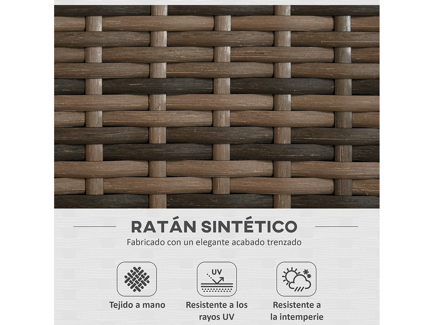 Muebles de ratán marrón 59x64x92 cm Outsunny