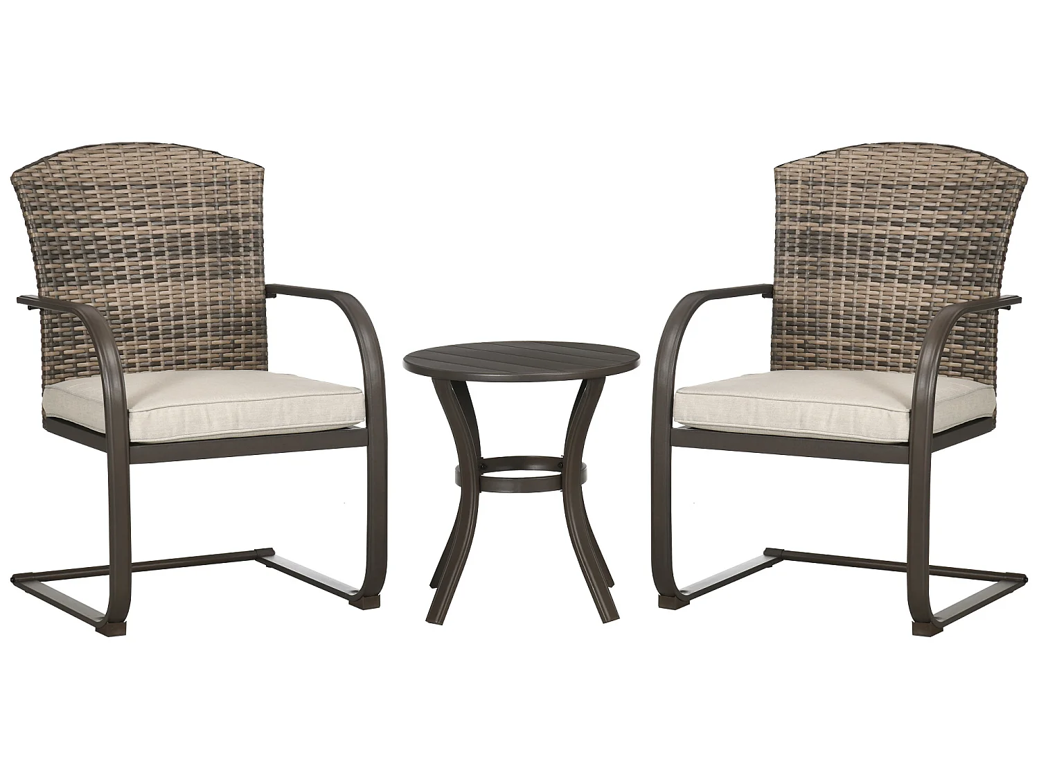 Muebles de ratán marrón 59x64x92 cm Outsunny