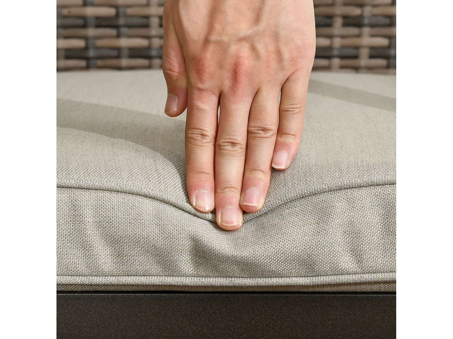 Muebles de ratán marrón 59x64x92 cm Outsunny