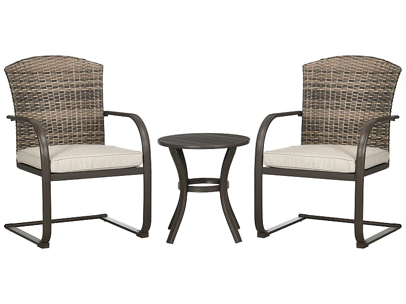 Muebles de ratán marrón 59x64x92 cm Outsunny