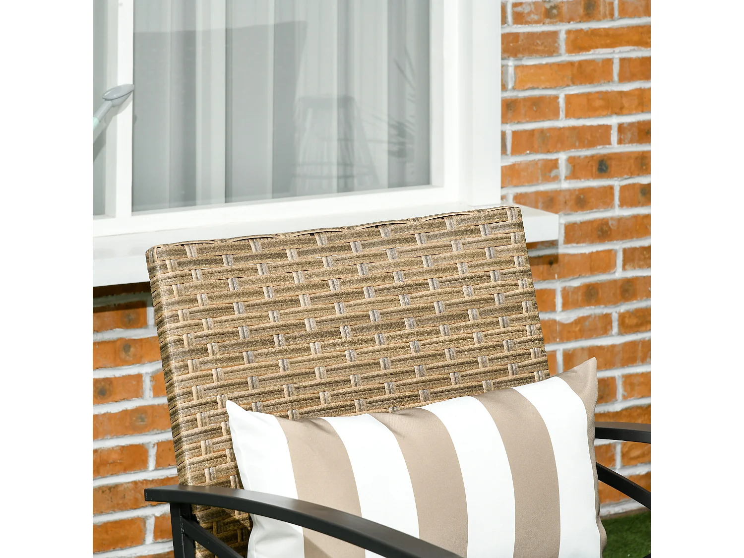 Muebles de ratán caqui 59x71x80 cm Outsunny