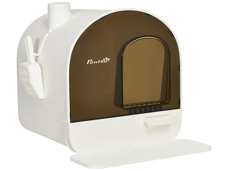 Arenero para gatos blanco 43x44x47 cm PawHut