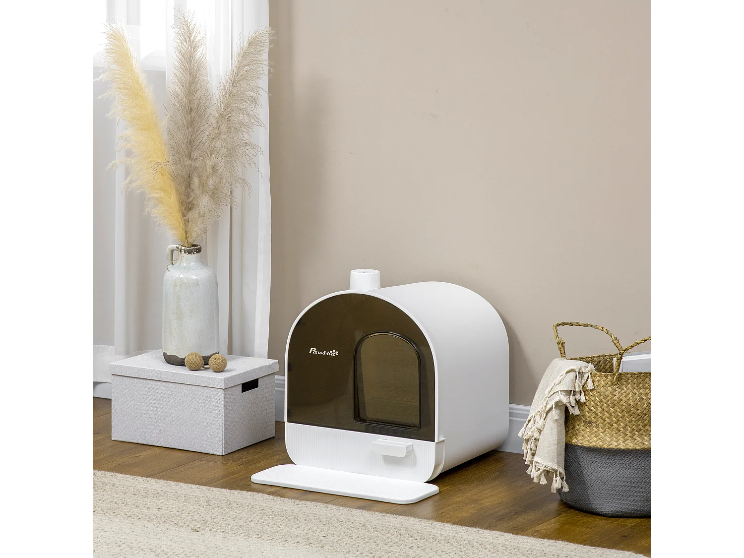 Arenero para gatos blanco 43x44x47 cm PawHut