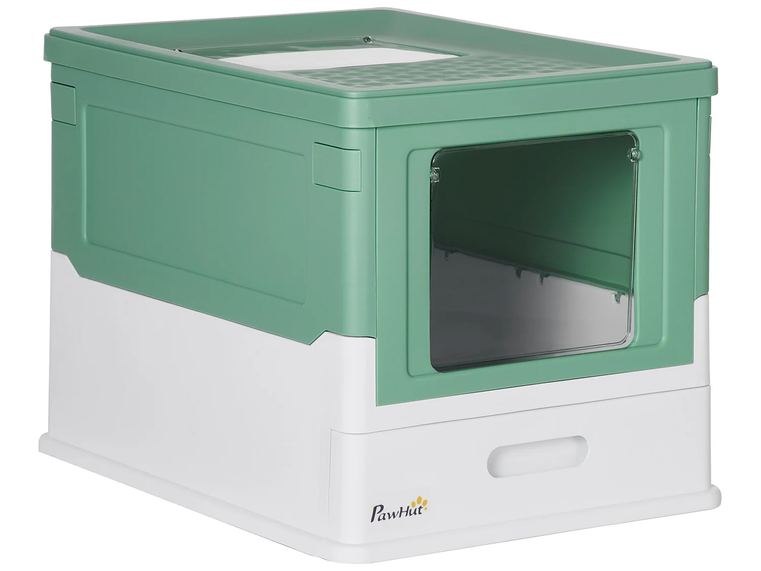 Arenero para gatos verde 47.5x35.5x36.7 cm PawHut