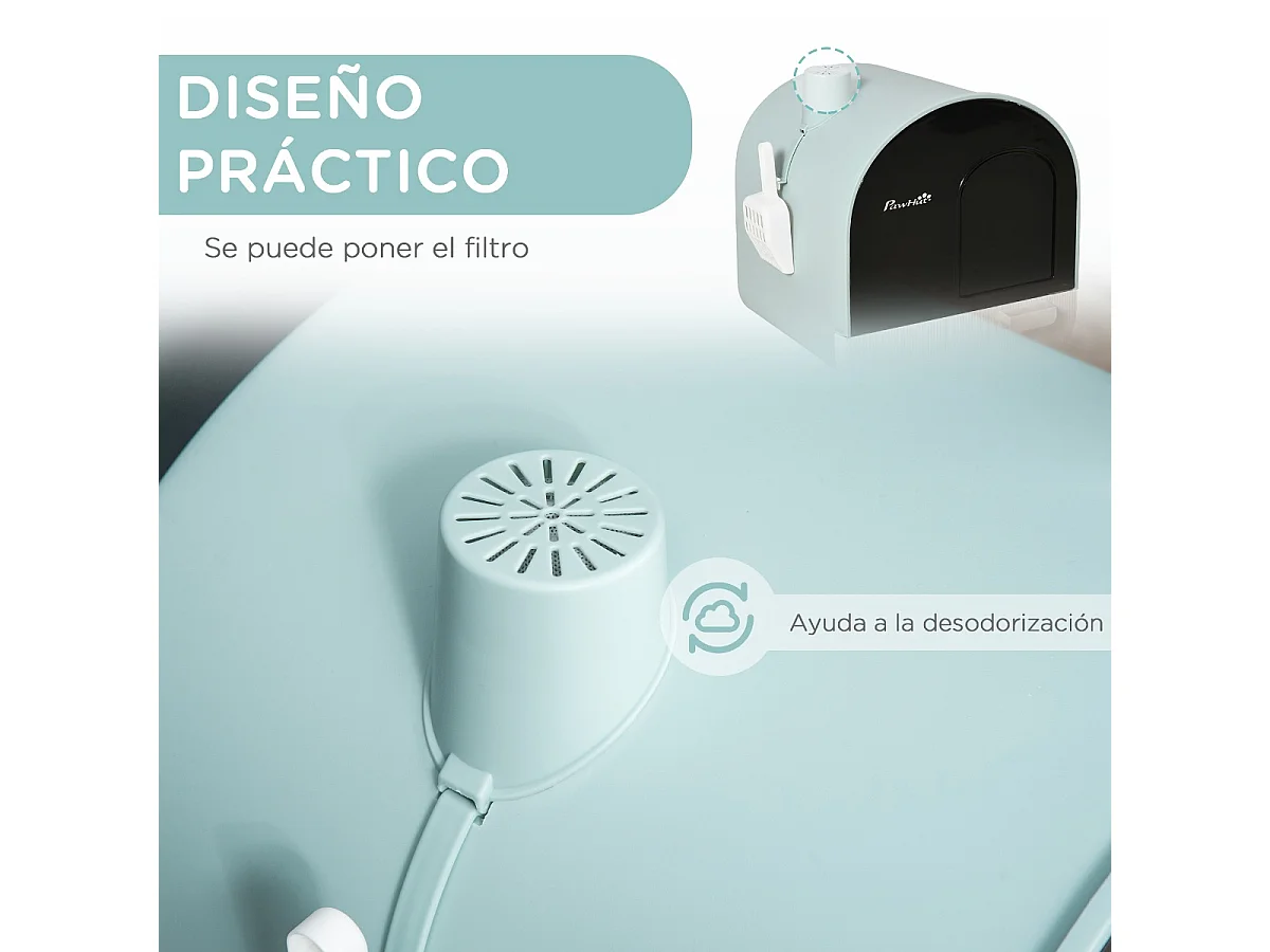 Arenero para gatos verde 43x44x47 cm PawHut