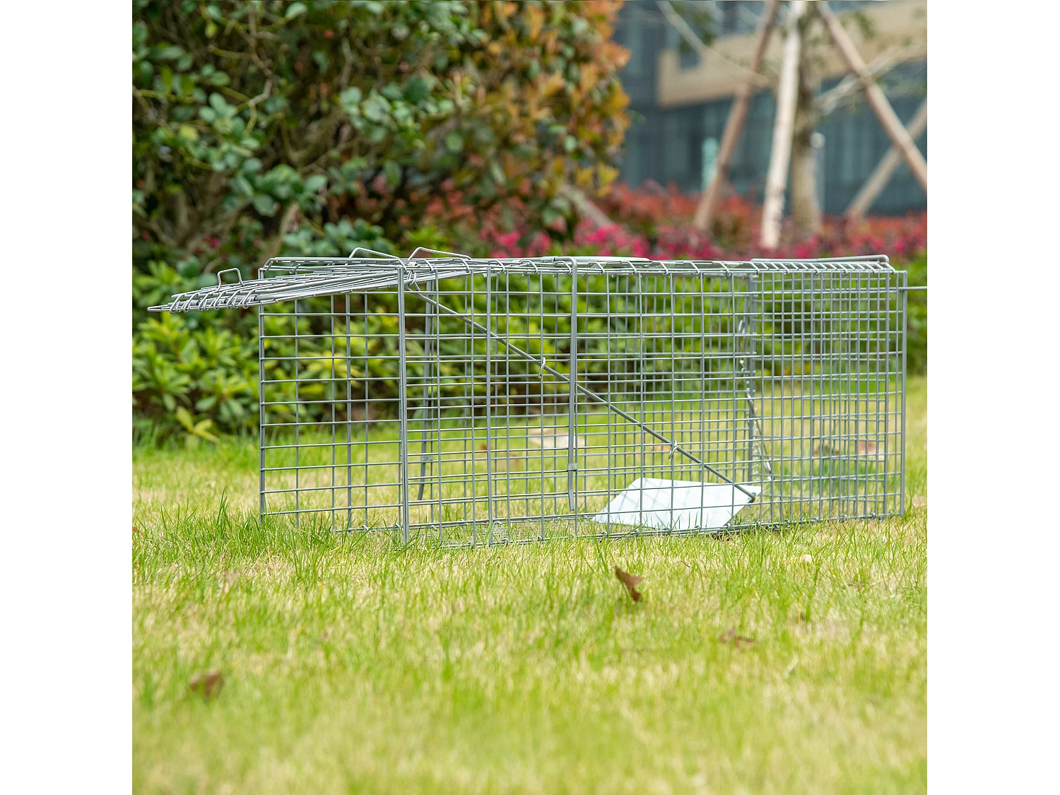 Trampa para animales plata 81x26x34.5 cm Outsunny