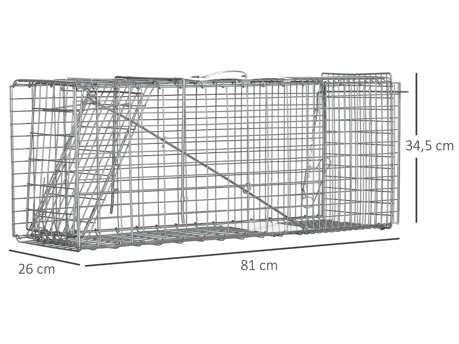 Trampa para animales plata 81x26x34.5 cm Outsunny