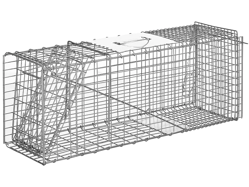 Trampa para animales plata 81x26x34.5 cm Outsunny
