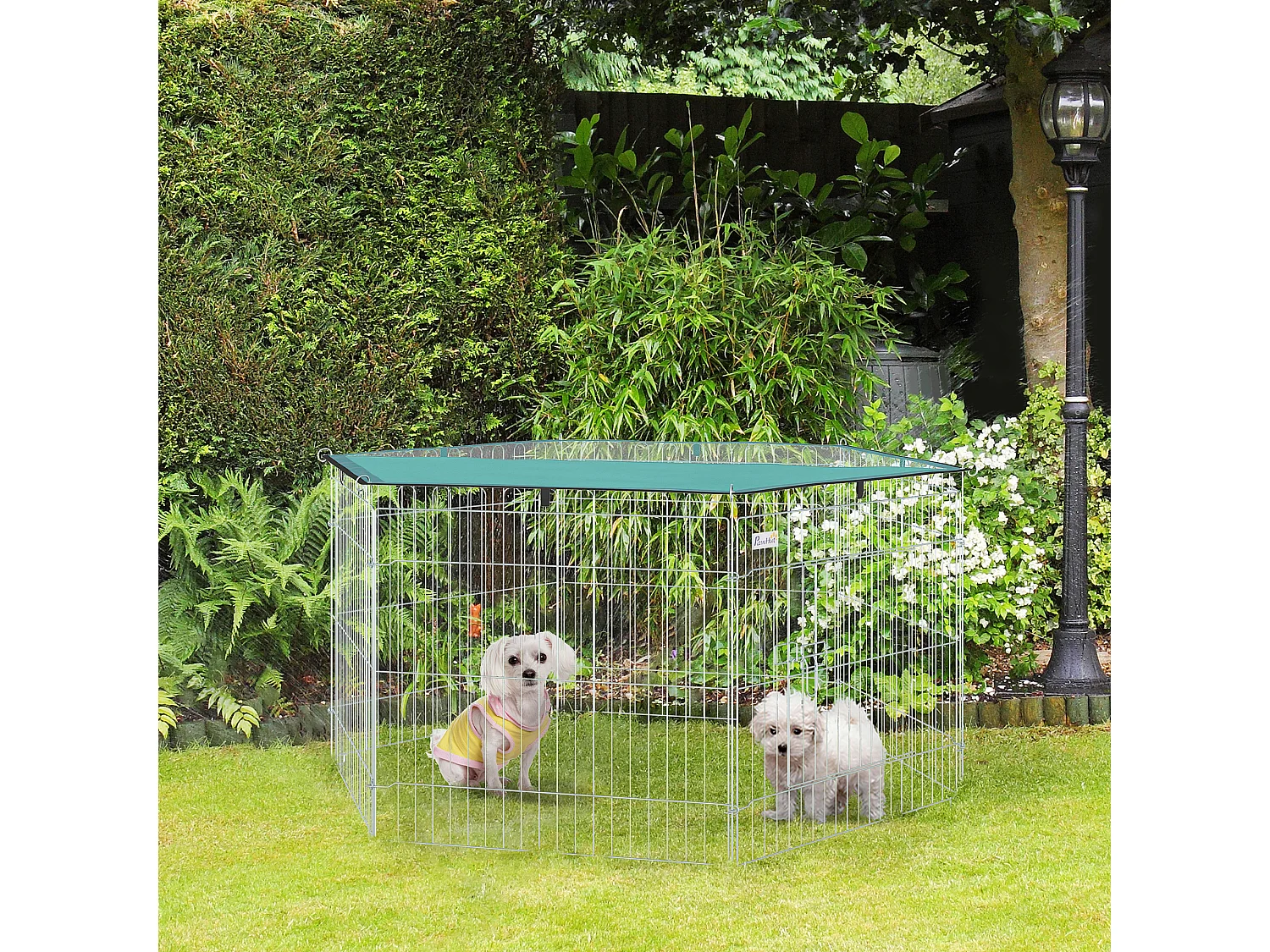 Parque de juegos para perros plata 59x60 cm PawHut