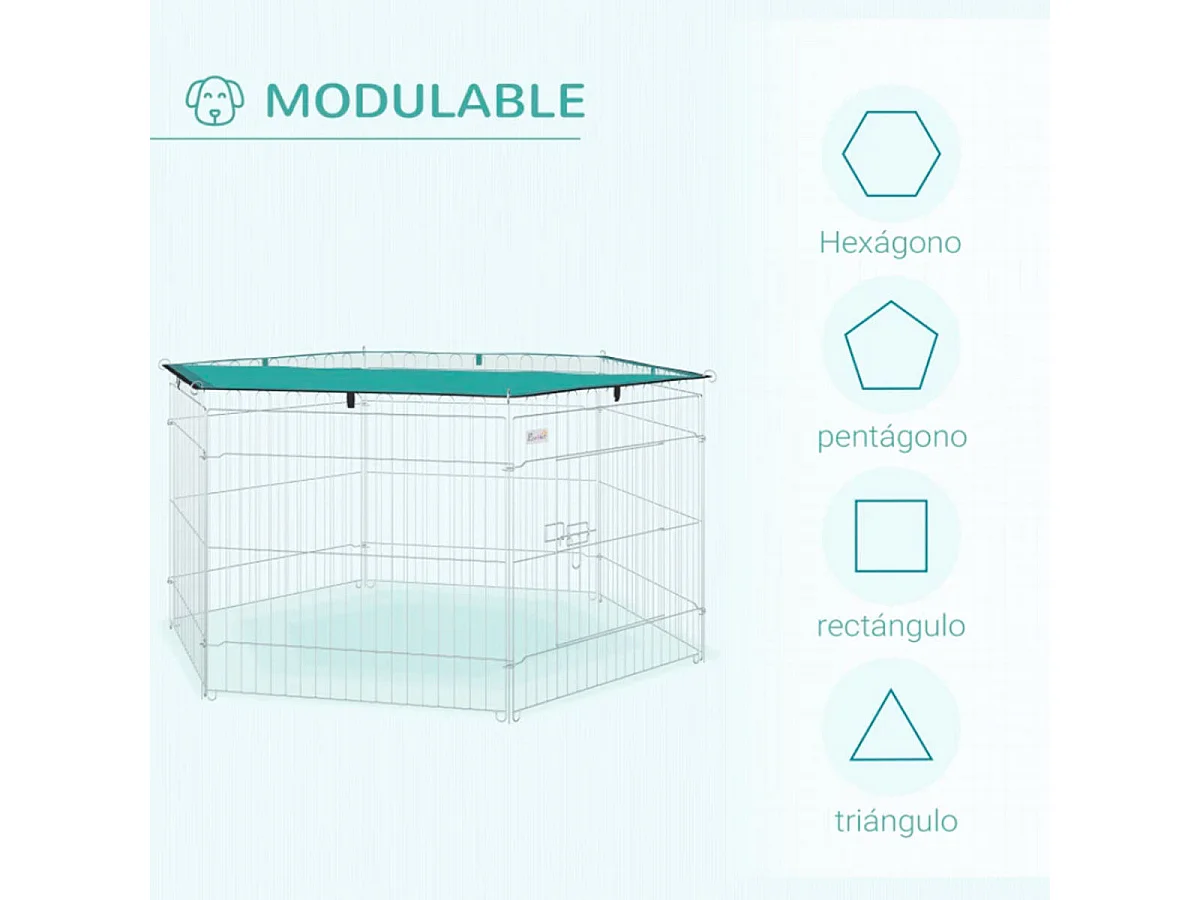 Parque de juegos para perros plata 59x60 cm PawHut