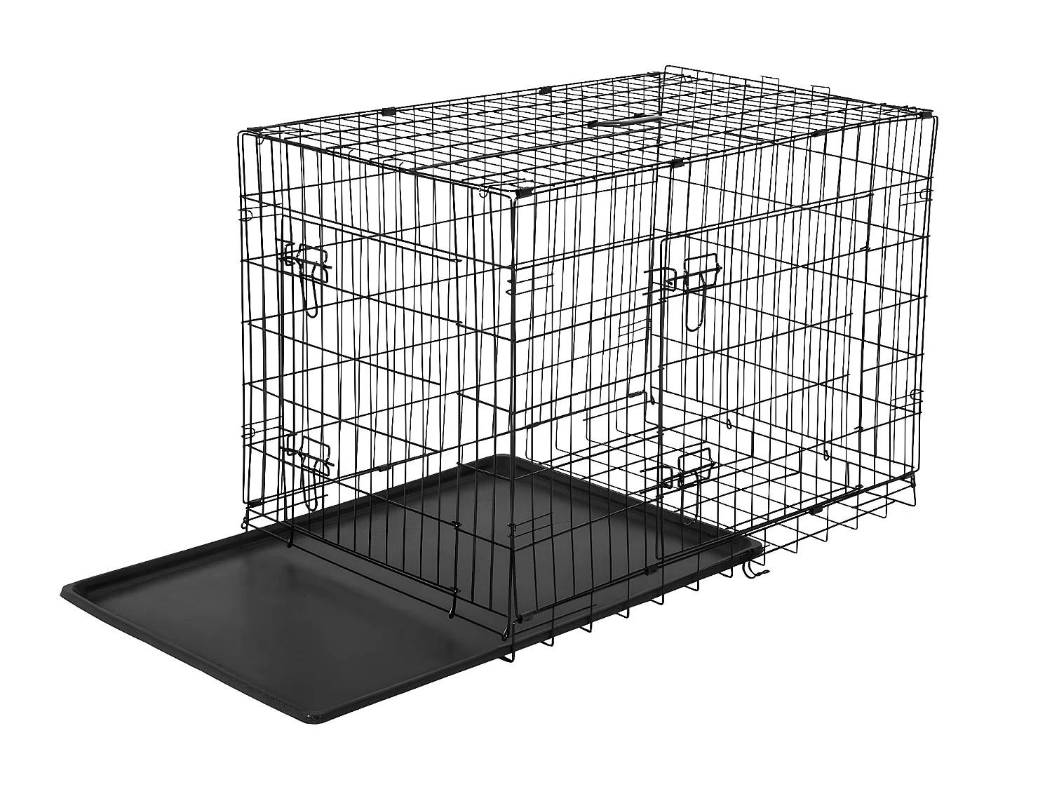 Jaula de perro negro 76x46x52 cm PawHut