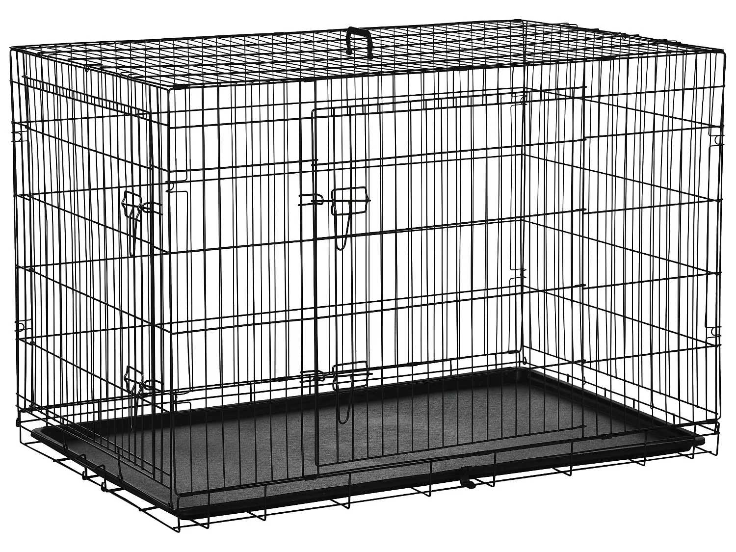 Jaula de perro negro 117x74.5x81 cm PawHut