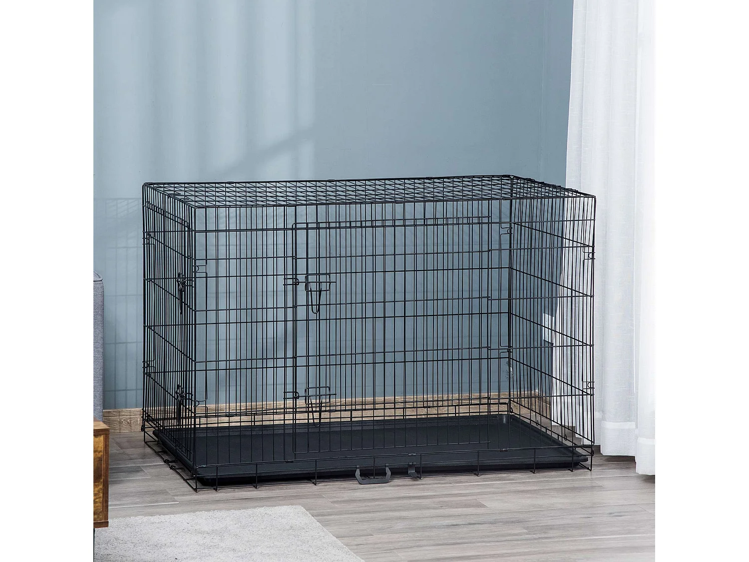 Jaula de perro negro 117x74.5x81 cm PawHut