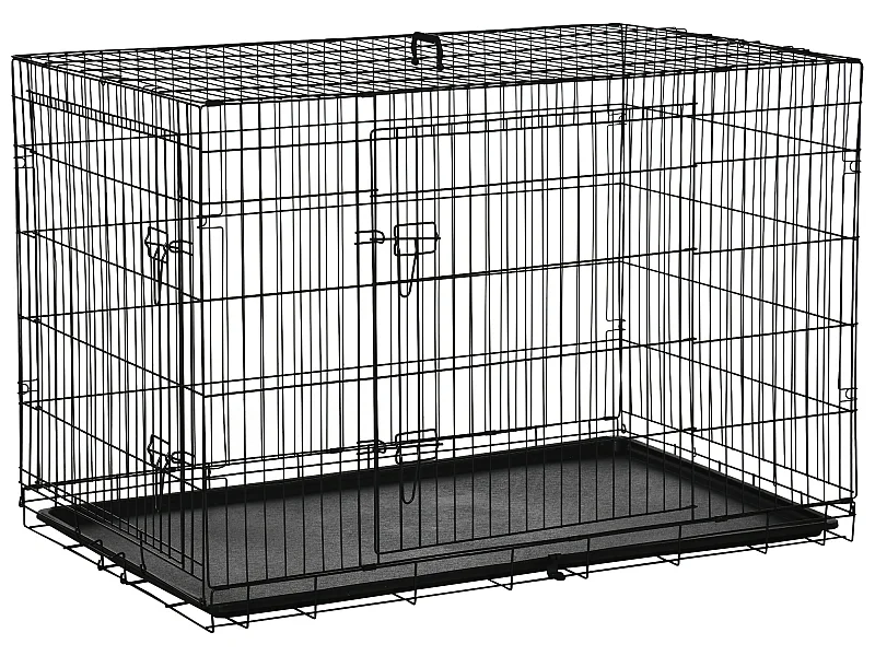 Jaula de perro negro 117x74.5x81 cm PawHut