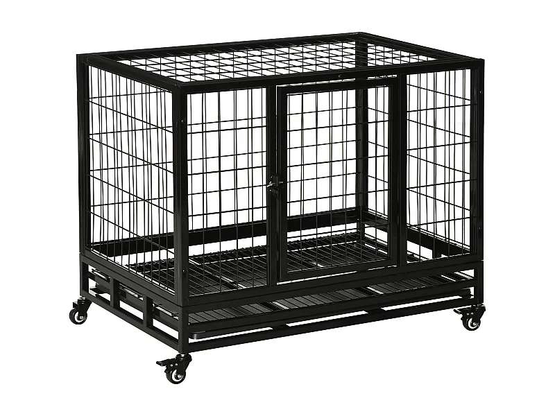 Jaula para perros negro 92x62x75 cm PawHut