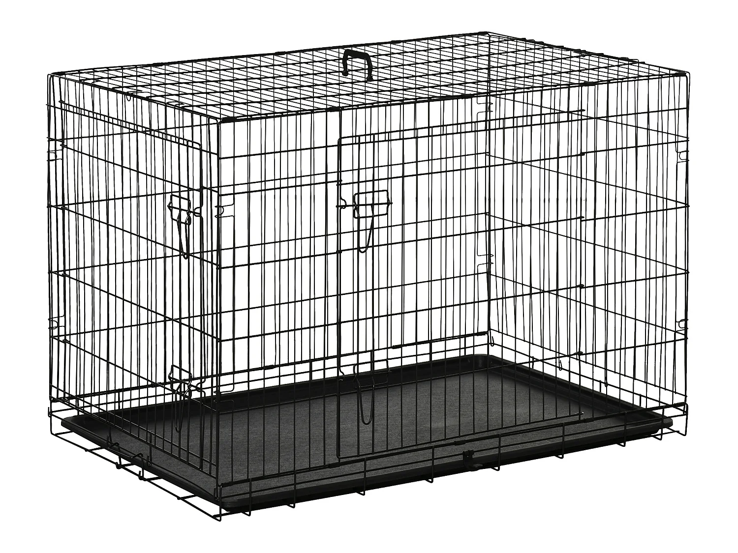 Jaula de perro negro 106x68x76 cm PawHut