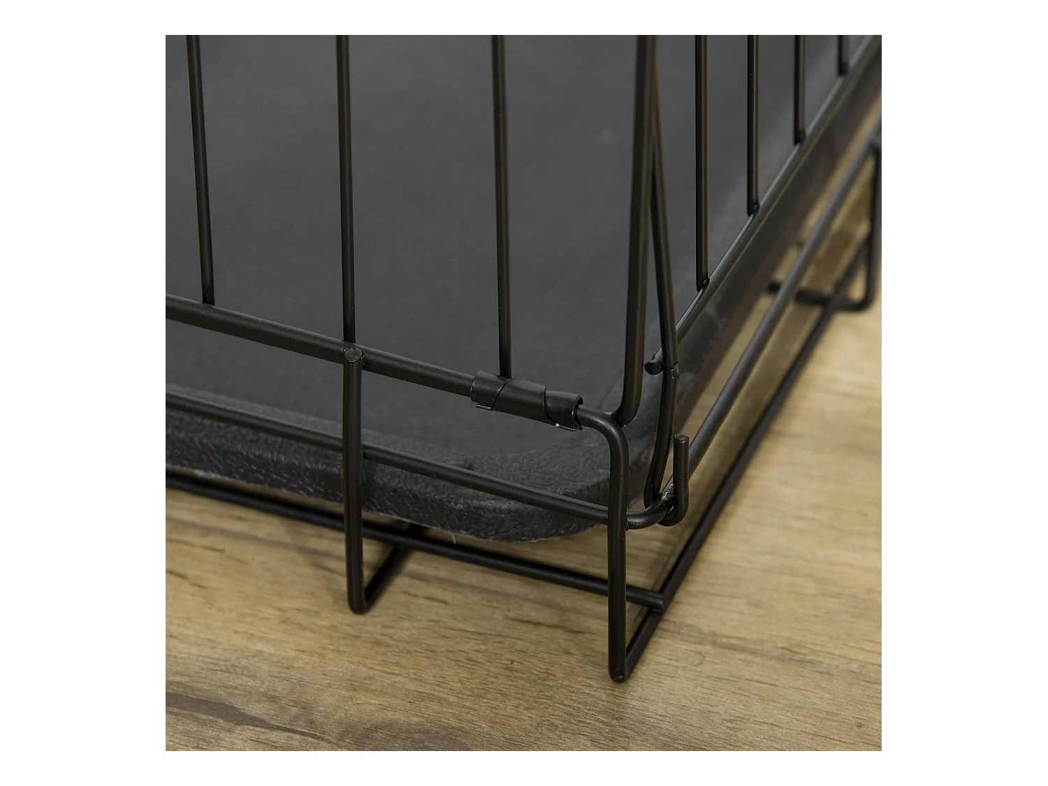 Jaula de perro negro 106x68x76 cm PawHut