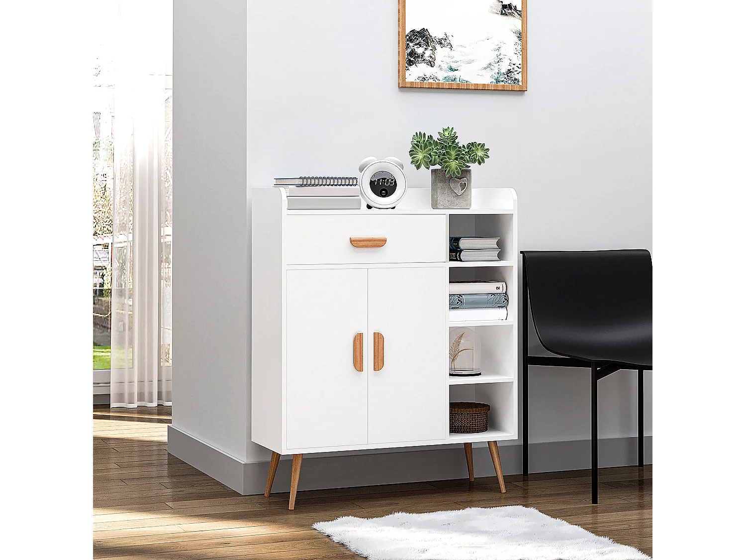 Aparador blanco 80x29.5x96cm HOMCOM