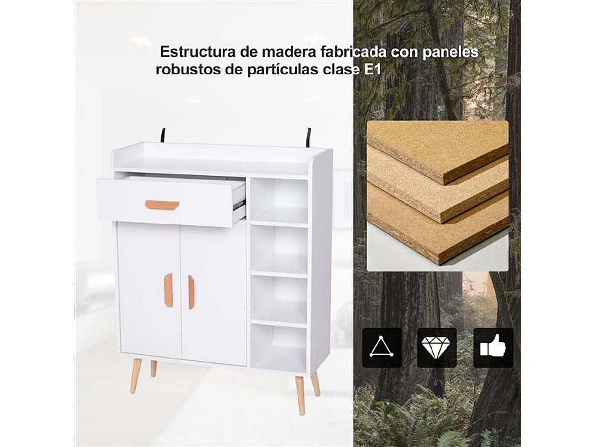 Aparador blanco 80x29.5x96cm HOMCOM