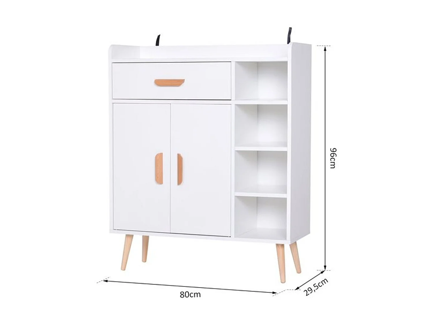 Aparador blanco 80x29.5x96cm HOMCOM