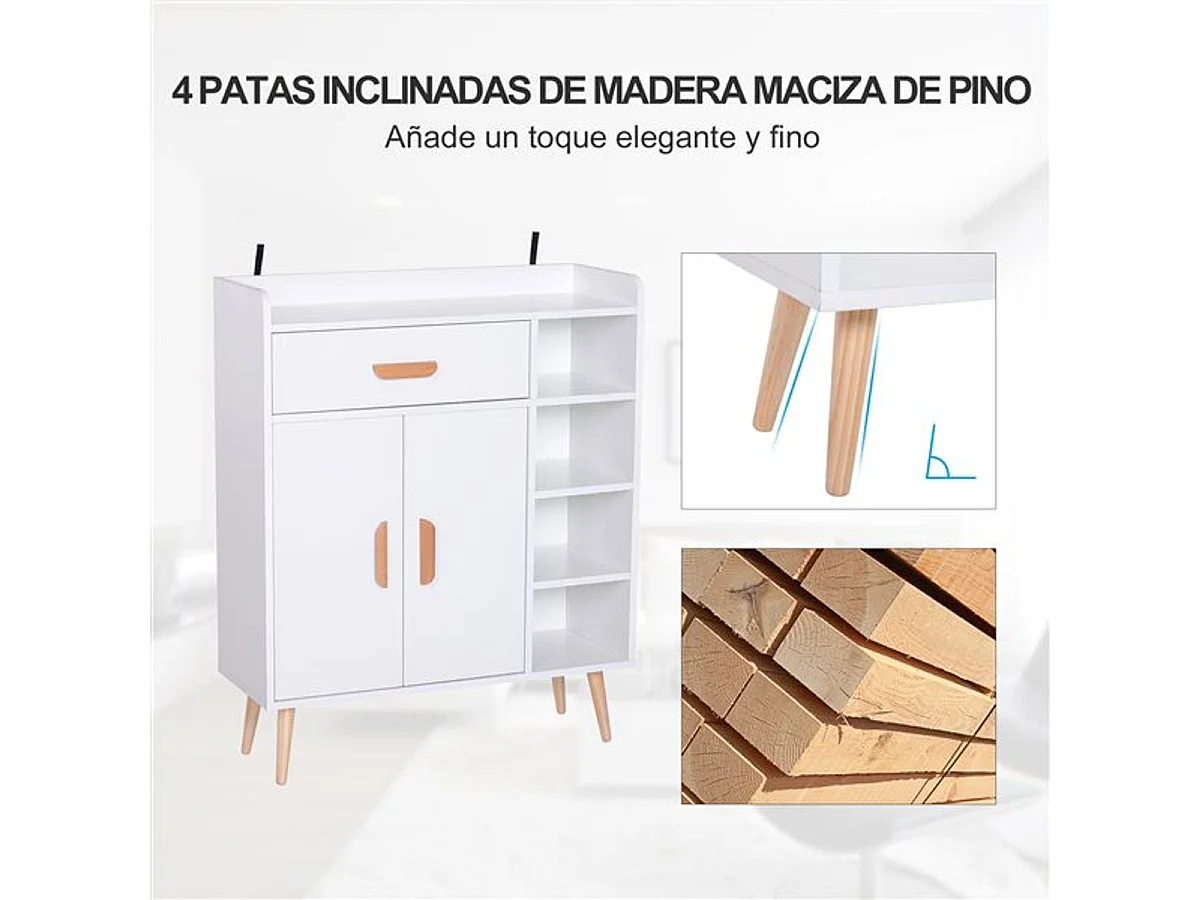 Aparador blanco 80x29.5x96cm HOMCOM