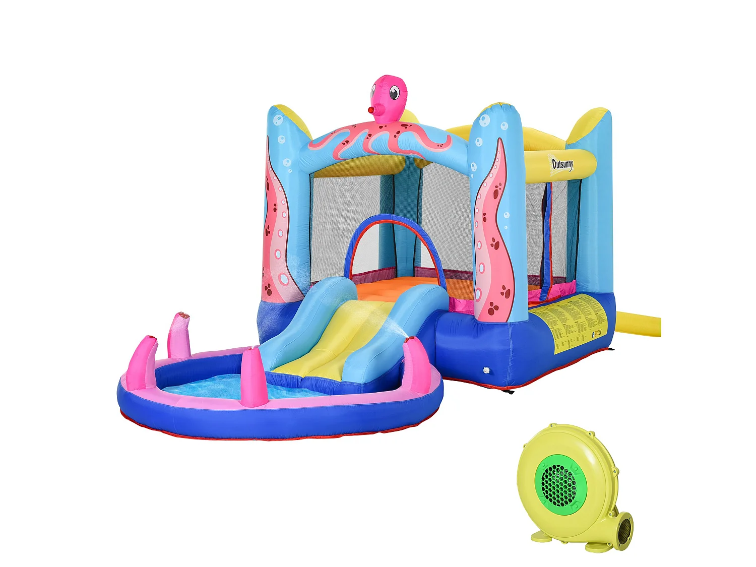 Castillo inflable infantil multicolor 360x175x180 cm Outsunny