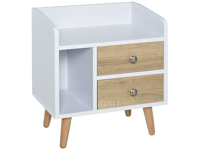 Mesita de noche blanco 43x30x49cm HOMCOM