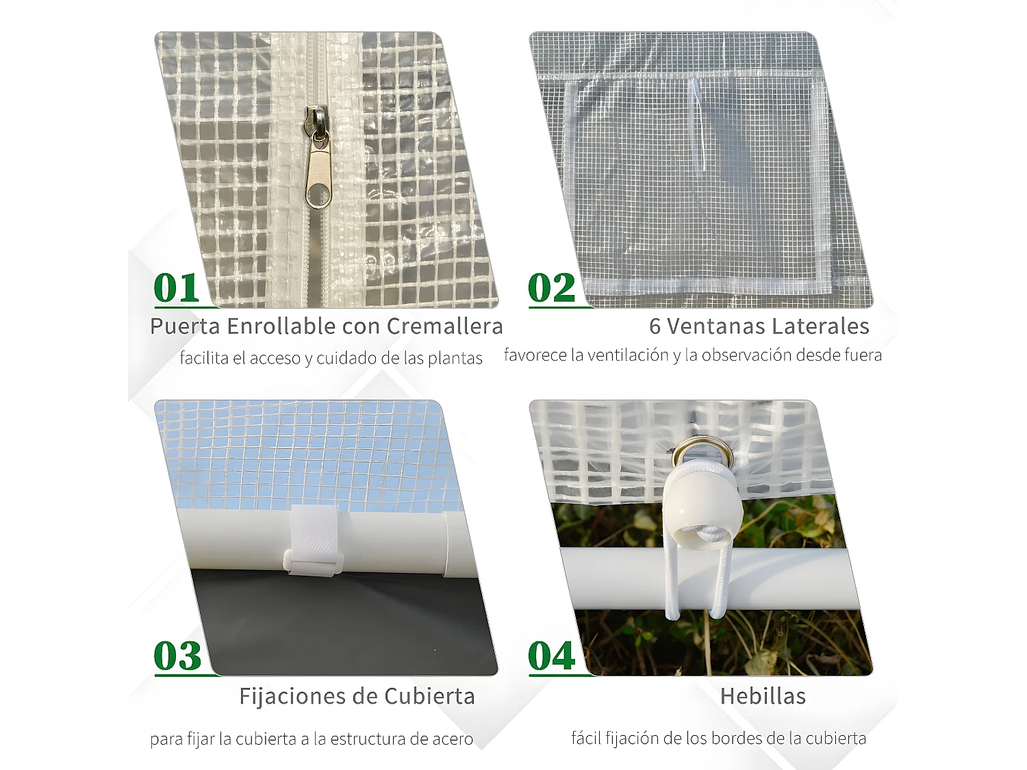 Invernadero de jardín blanco 600x300x280 cm Outsunny