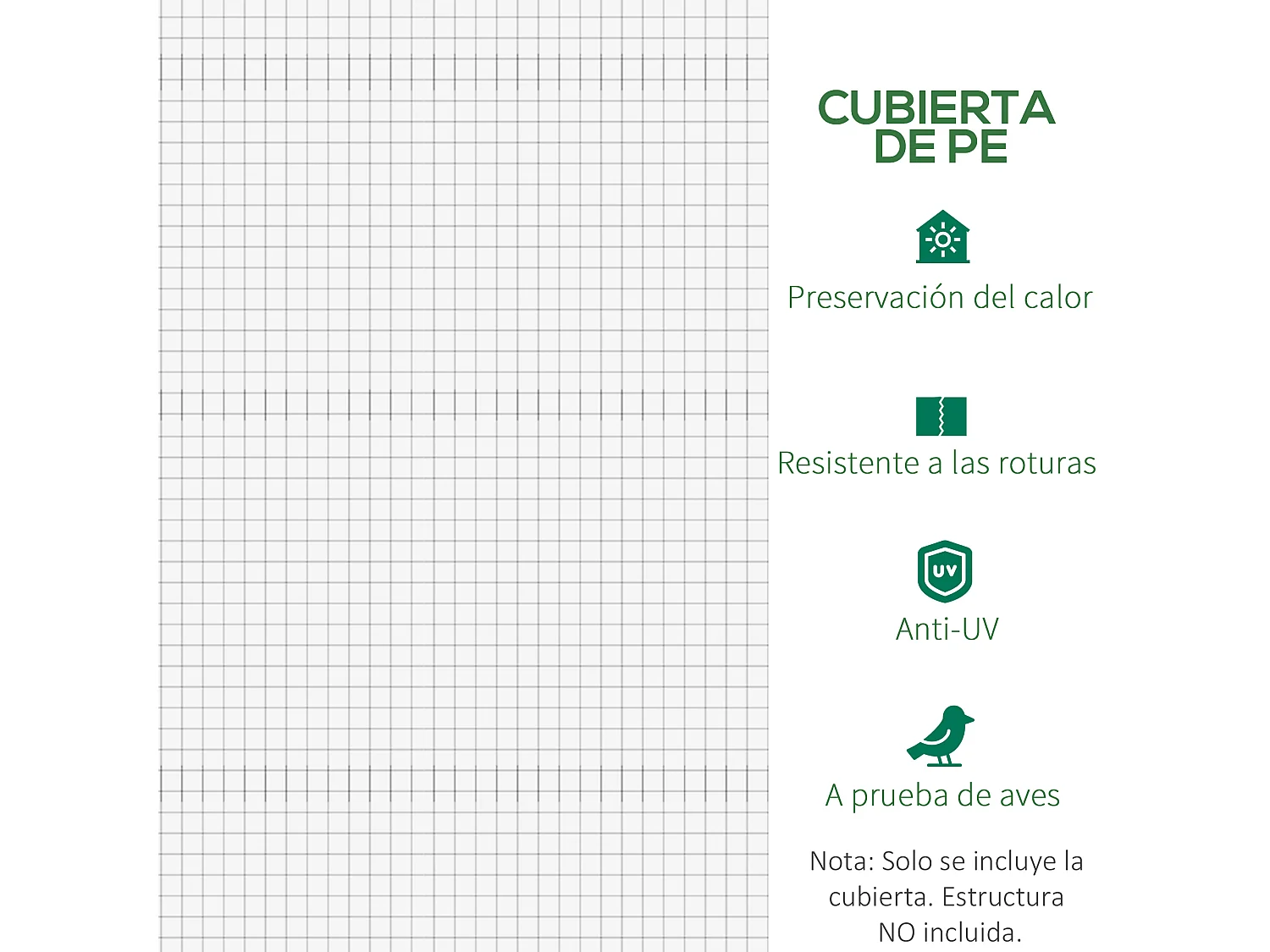 Cubierta de invernadero blanco 600x300x200 cm Outsunny