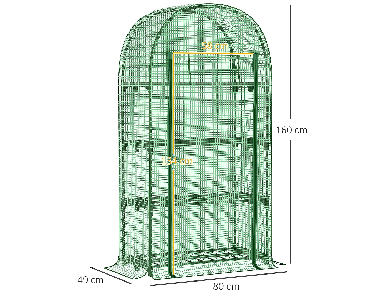 Invernadero de jardín verde 80x49x160 cm Outsunny