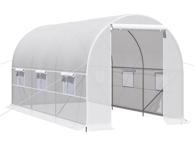 Invernadero de túnel blanco 400x200x200 cm Outsunny