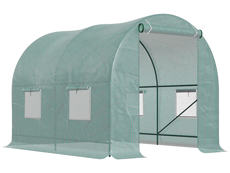 Invernadero de jardín verde 245x200x198 cm Outsunny