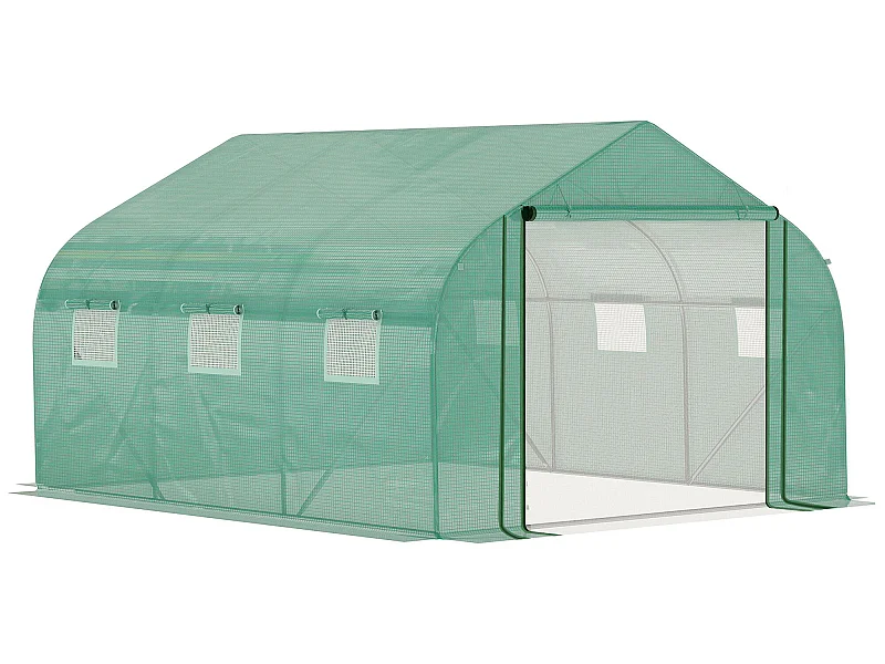 Invernadero de túnel verde 347x300x200 cm Outsunny