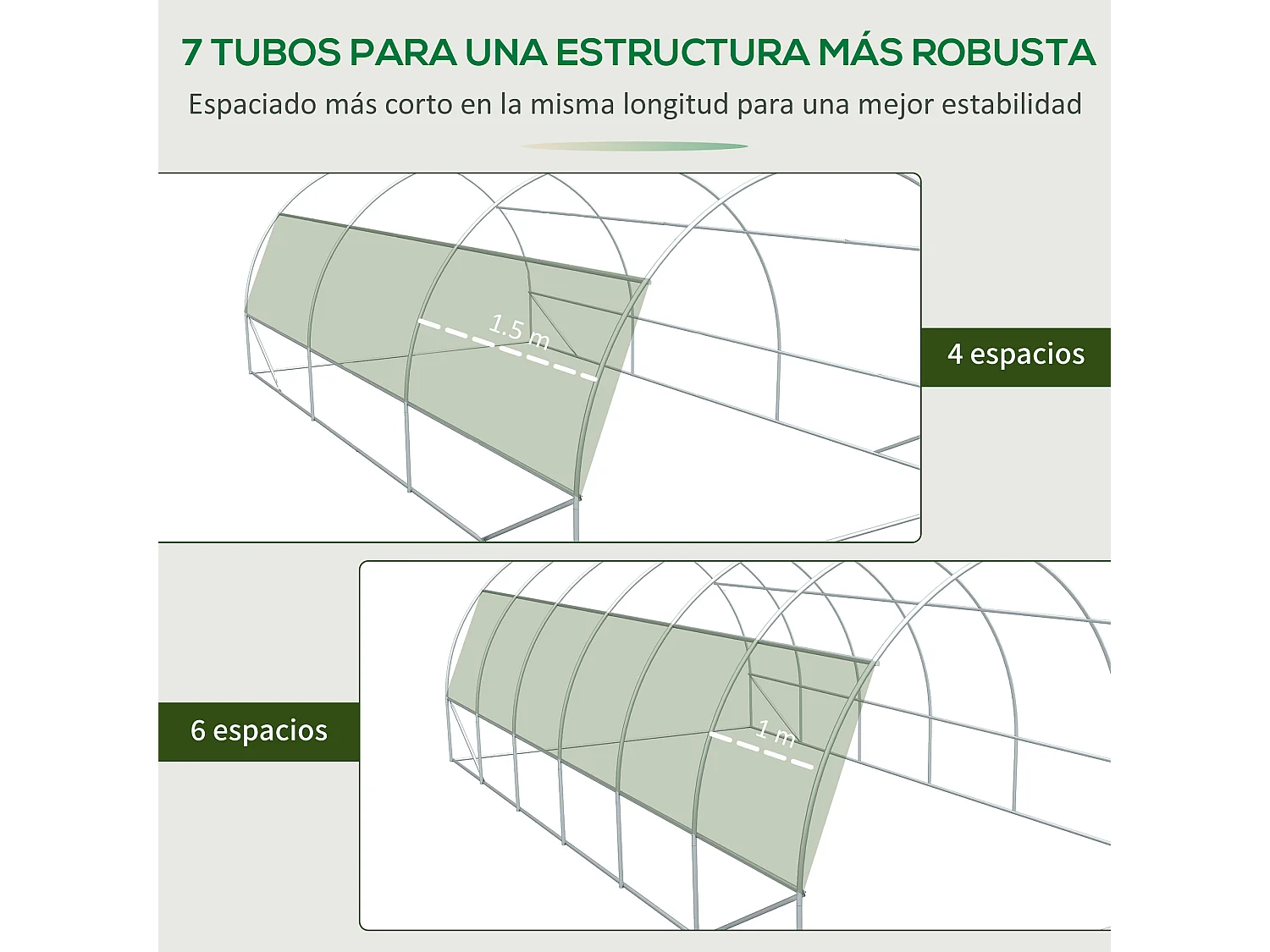 Invernadero de túnel blanco 600x300x200 cm Outsunny