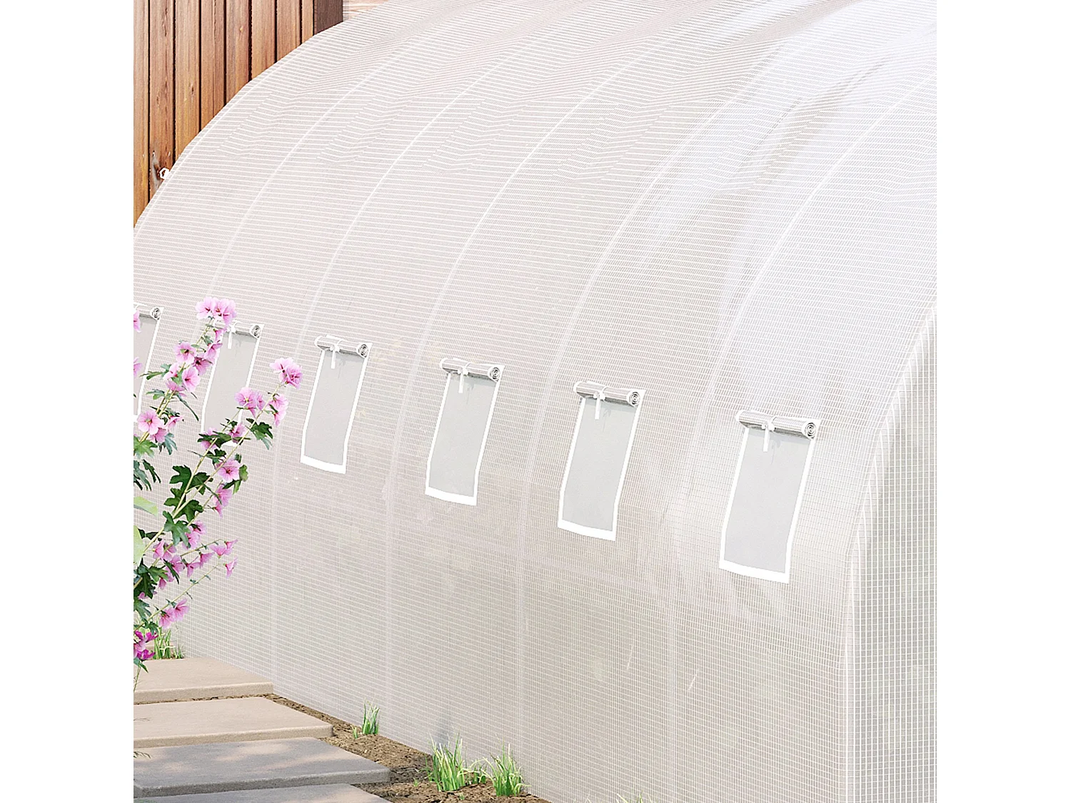 Invernadero de túnel blanco 600x300x200 cm Outsunny