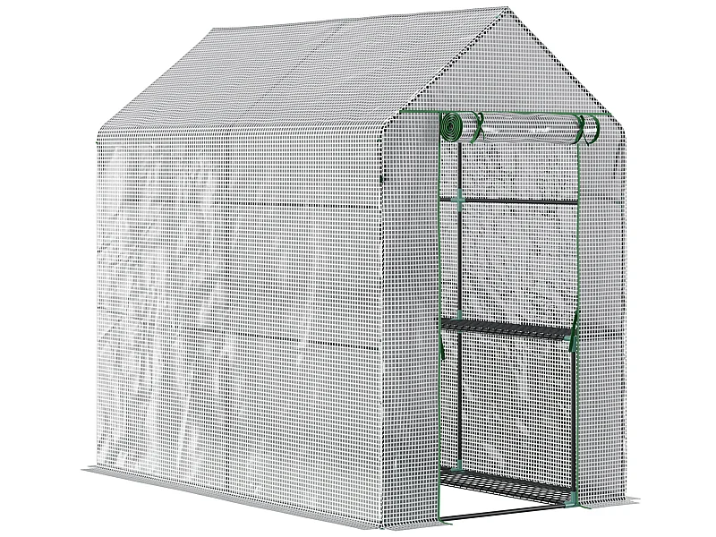 Invernadero de jardín blanco 120x186x190 cm Outsunny