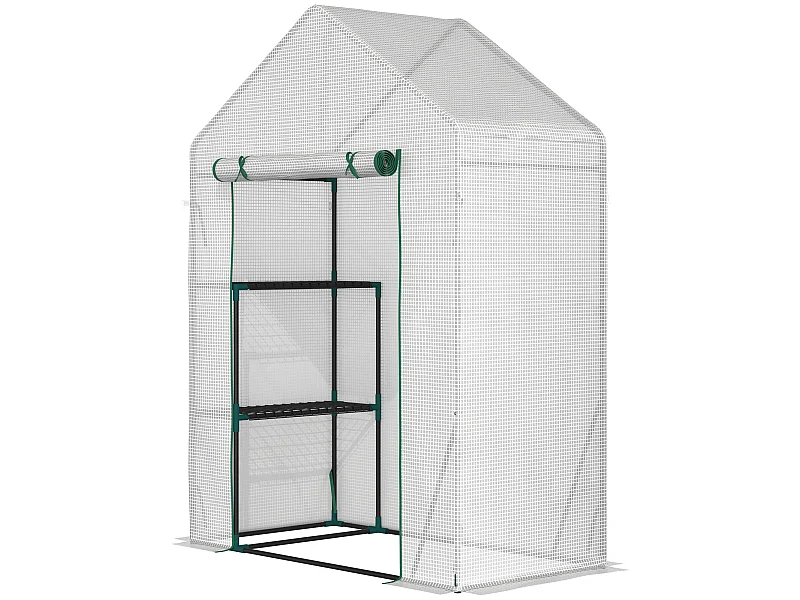 Invernadero de jardín blanco 143x73x195 cm Outsunny