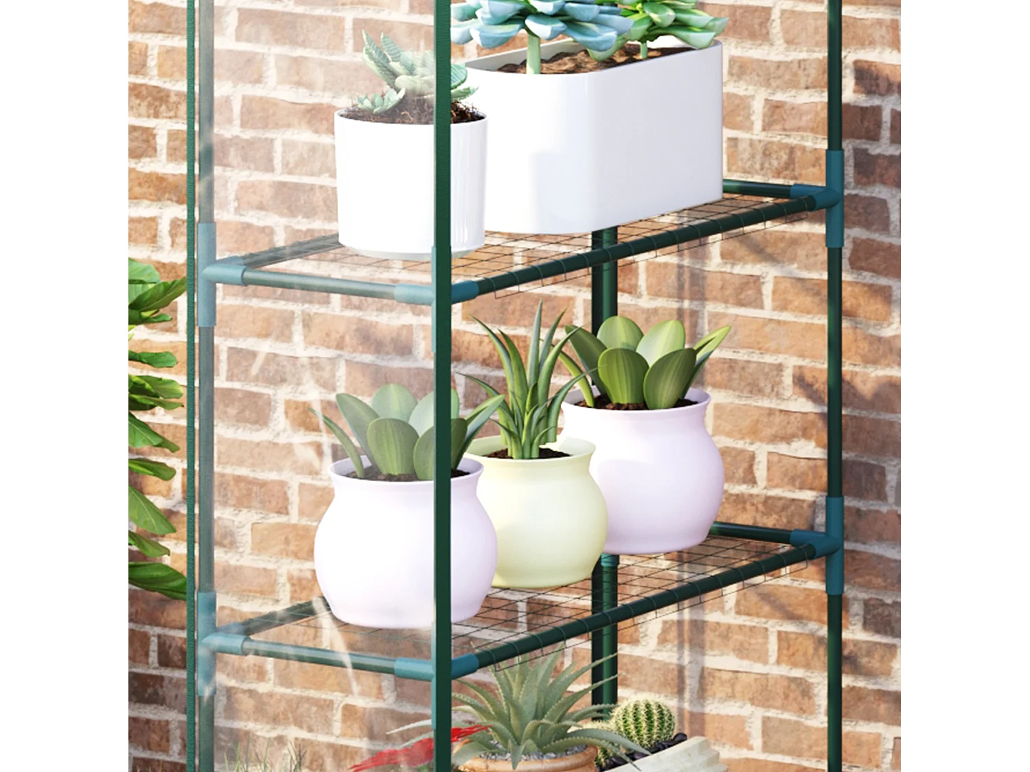 Invernadero de jardín verde 143x73x195cm Outsunny