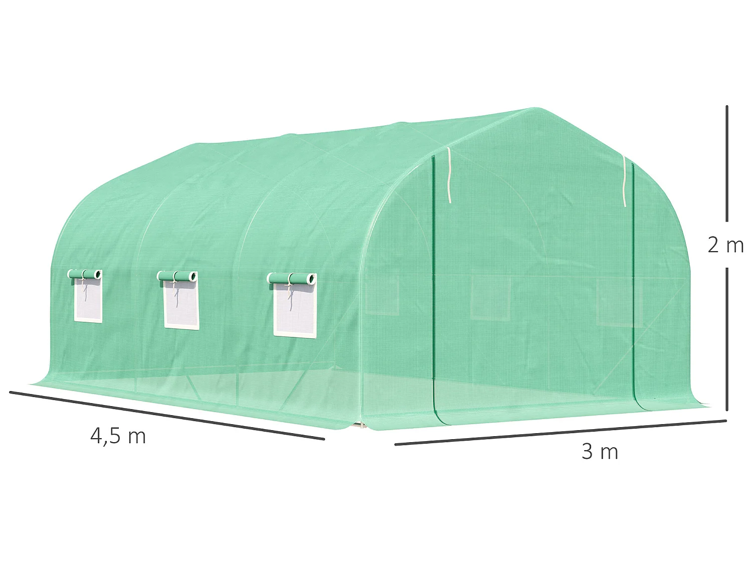 Invernadero verde 450x300x205 cm Outsunny